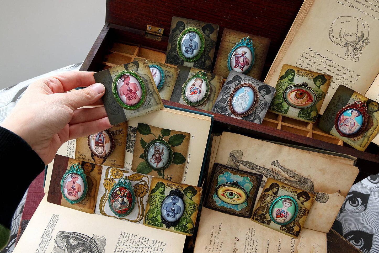 Handmade Vintage Anatomical Brooches