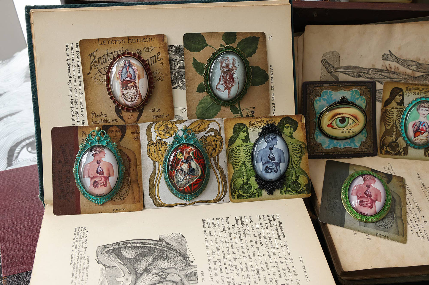 Handmade Vintage Anatomical Brooches