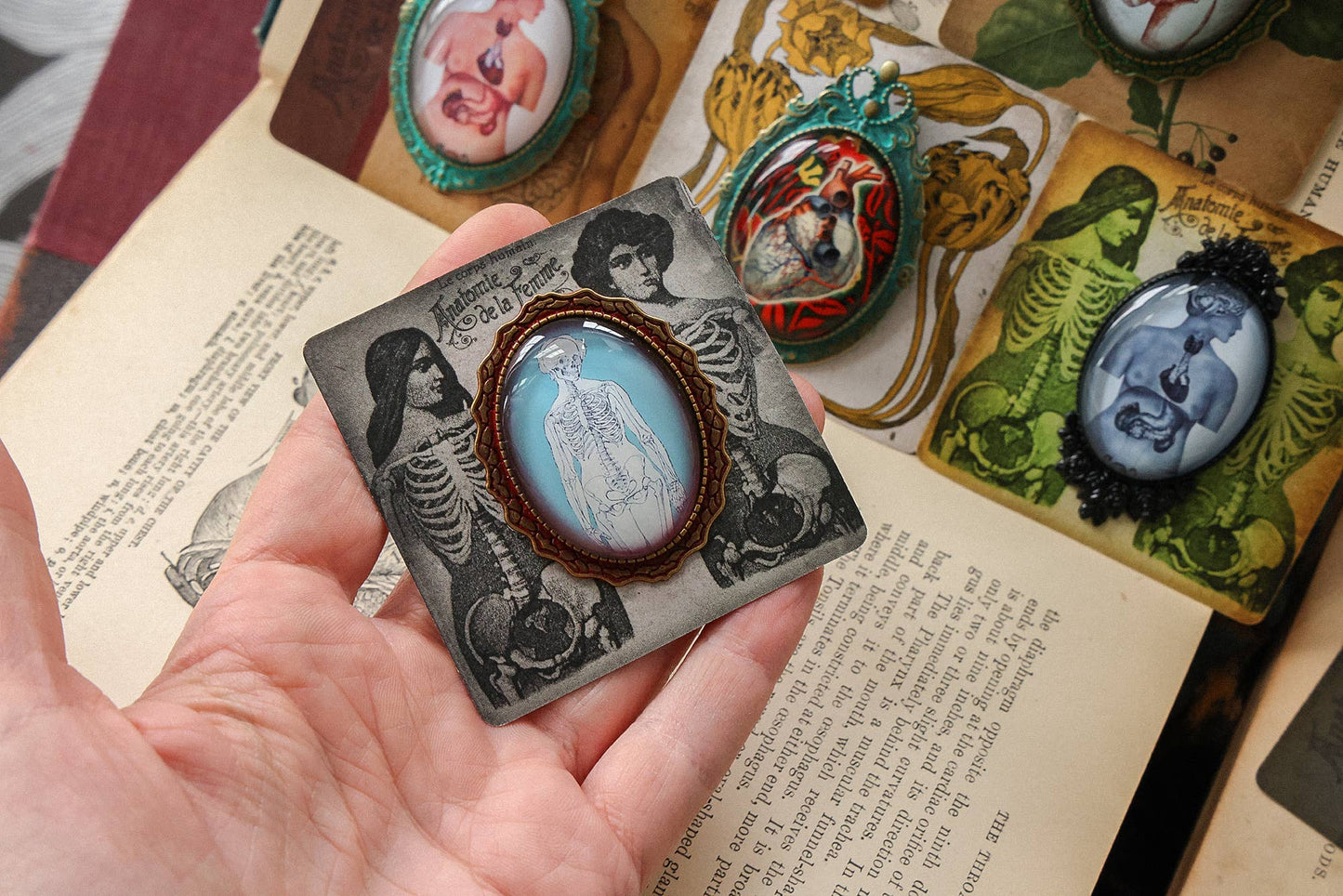 Handmade Vintage Anatomical Brooches