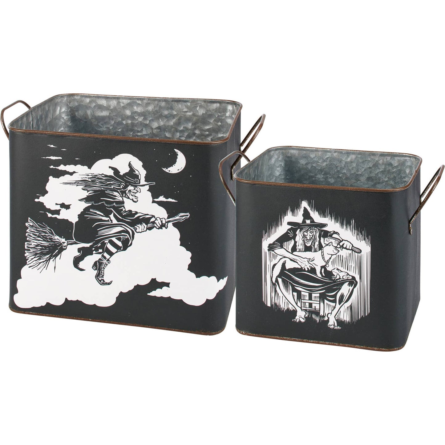Flying Witch And Cat Bin Set