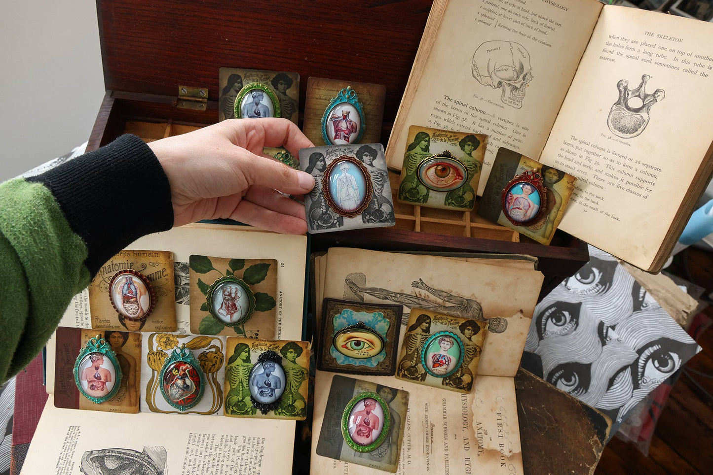 Handmade Vintage Anatomical Brooches
