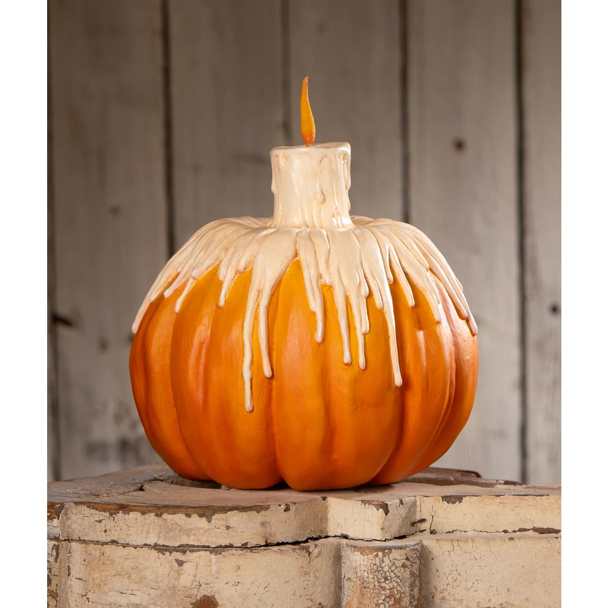 Melting Midnight Glow Pumpkin – Hand-Painted Paper Pulp Jack-o’-Lantern by Bethany Lowe