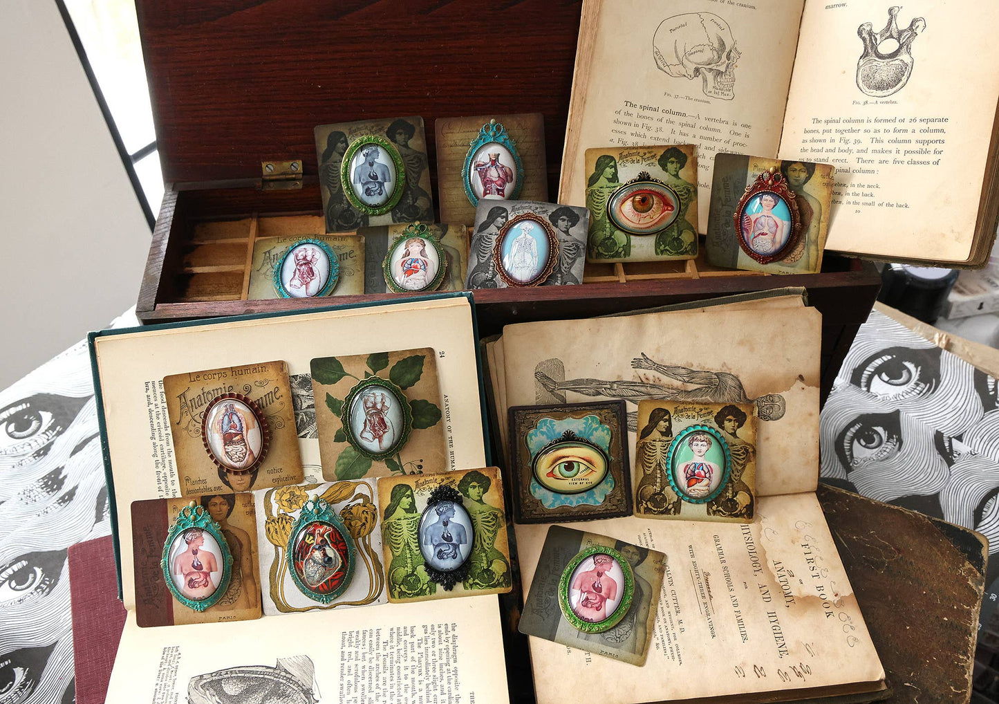 Handmade Vintage Anatomical Brooches