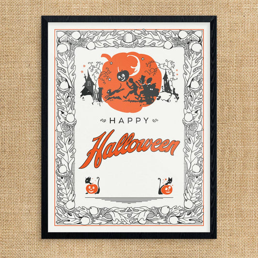 11" x 14 Happy Halloween Pumpkin Parade Print