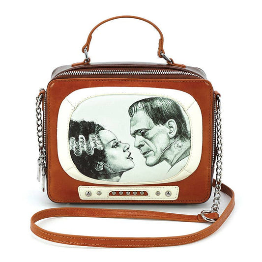 Bride & Frankenstein - Glow-in-the-Dark Vintage TV Bag – Vinyl Crossbody