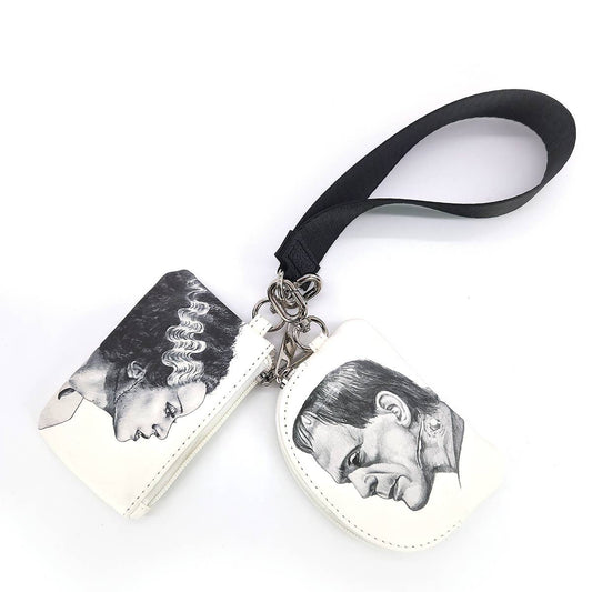 Bride & Frankenstein Duo – Glow-in-the-Dark Wristlet Set (2-Piece Vinyl Pouches)
