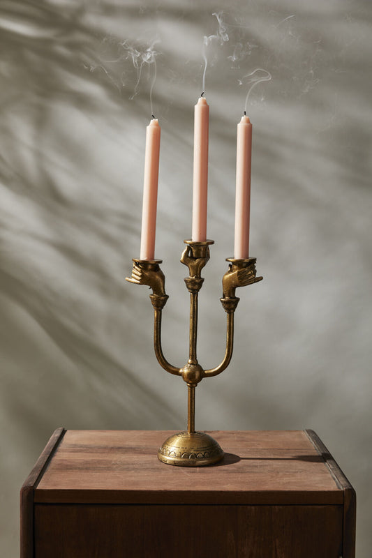 Haunted Hands Candelabra – Gothic Metal Candle Holder
