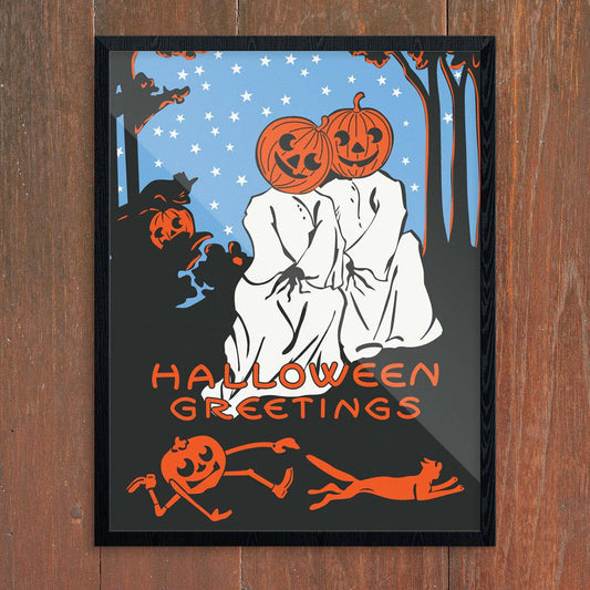 8" x 10 Ghost Couple Halloween Greetings Print
