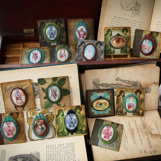 Handmade Vintage Anatomical Brooches
