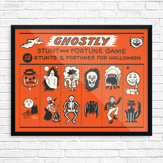 8" x 10 Halloween Ghostly Stunt & Fortune Game Print