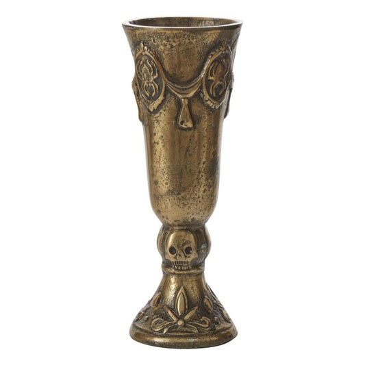Agatha Vase – Tall Black Metal Gothic Vase (11.5")