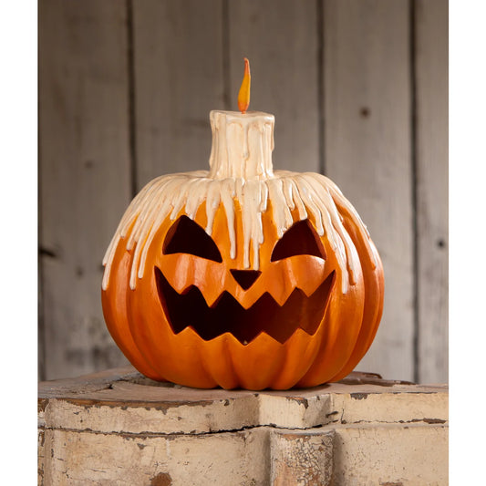 Melting Midnight Glow Pumpkin – Hand-Painted Paper Pulp Jack-o’-Lantern by Bethany Lowe