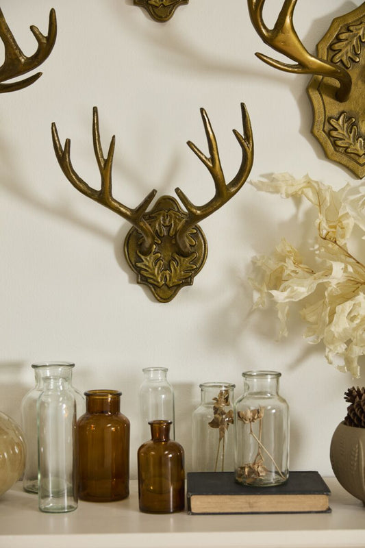 Oakdale Antler Wall Mount – Gold Deer Plaque