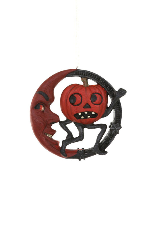 VINTAGE HALLOWEEN-MOON PUMPKIN ORNAMENT