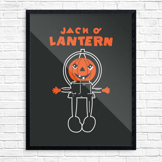 8" x 10 Halloween Jack O Lantern Pumpkin Robot Print