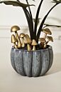 Troop Mushroom Plant Sticks – Set of 3 Gold Resin Plant Picks